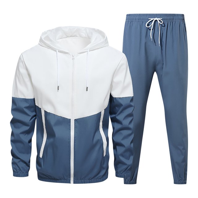 cllios Color Block Tracksuits for Men Big and Tall Long Sleeve Hoodies and Drawstring Sweatpants Sets Hooded Jackets Sports Matching Suits Mens 2 Piece Outfits