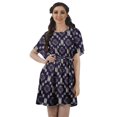 thumbnail image 1 of Moomaya Moss Georgette Bell Sleeves Short A-Line Printed Summer Dress For Women, 1 of 4