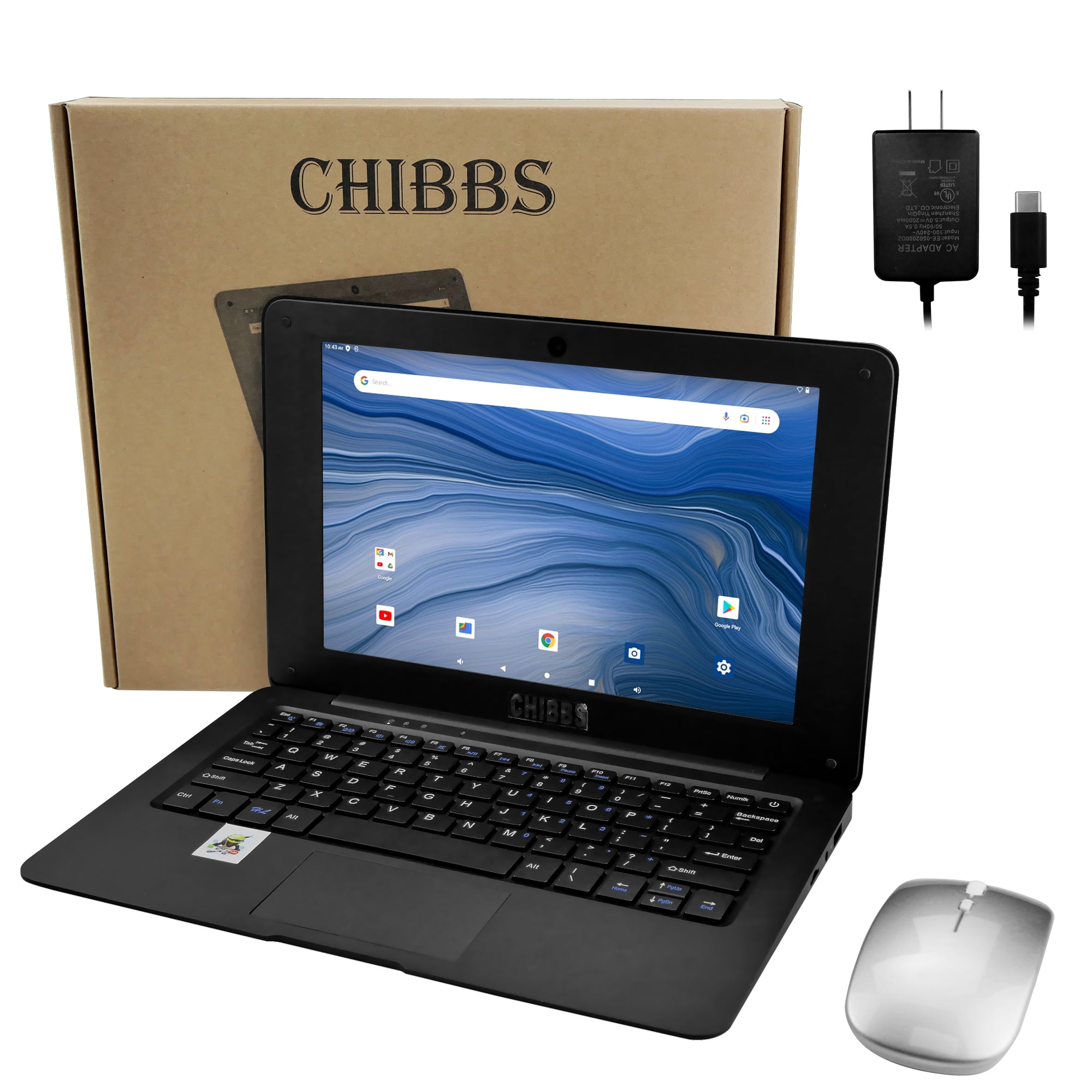 T&C Kids Laptop Computer, 10" Inch Laptop Powered by Android 12.0 Operating System, 2gb Ram+ 64gb Rom, Bluetooth, Wi-Fi- Black