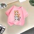 thumbnail image 5 of LUOGENLI T-Shirt pour Filles Enfant Filles Mignon Graphique Col Rond Manche Courte Tee Été Décontracté T-Shirt Longues Chemises pour Filles Noir 11-12 Ans, 5 of 5