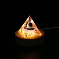 thumbnail image 4 of Base de Lampe Pyramide en Orgonite Cristal Décorative Support d'Affichage LED en Bois (Chaud), 4 of 8