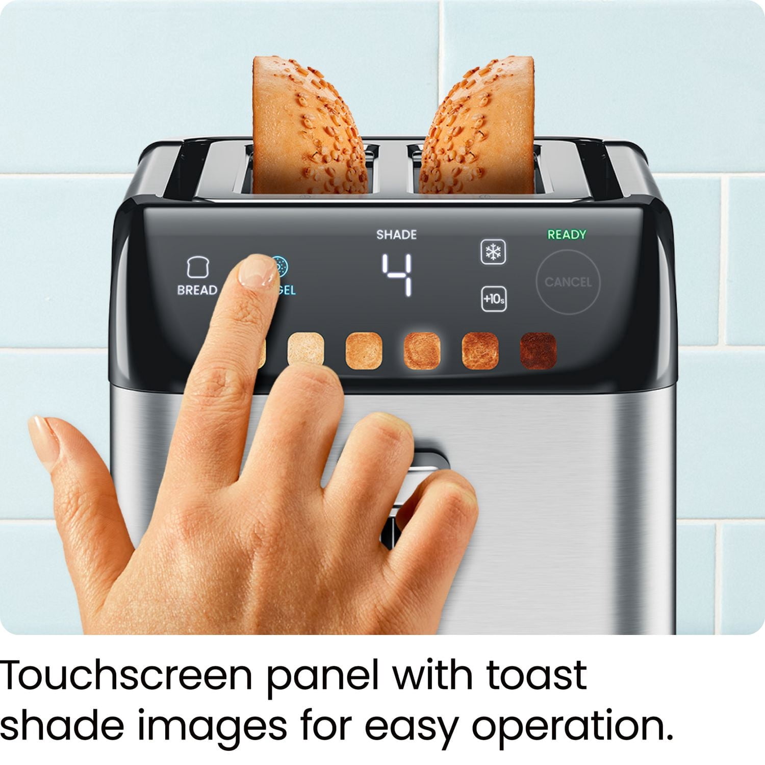 Grille-pain numérique Chefman Smart Touch à 2 fentes, 6 réglages d'intensité, mode bagel - Acier inoxydable, nouveau