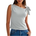 thumbnail image 1 of Timegard Womens Tank Tops Sleeveless Knot Strap Solid Color Comfy Slim Casual Cropped Tee Blouse Summer, 1 of 7