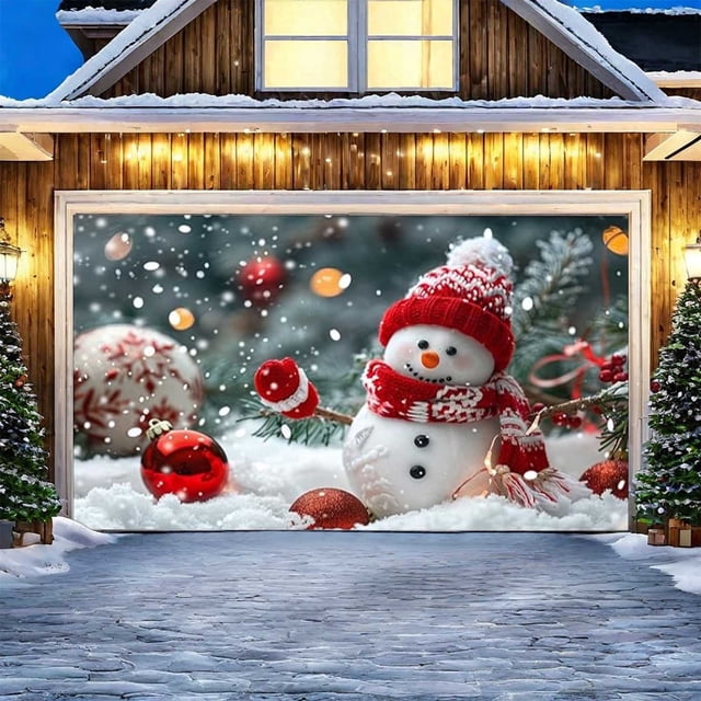 Christmas Garage Door Decoration Christmas Garage Door Cover Large Merry Christmas Garage Door Mural Hanging Christmas For Outdoor Holiday Party Style