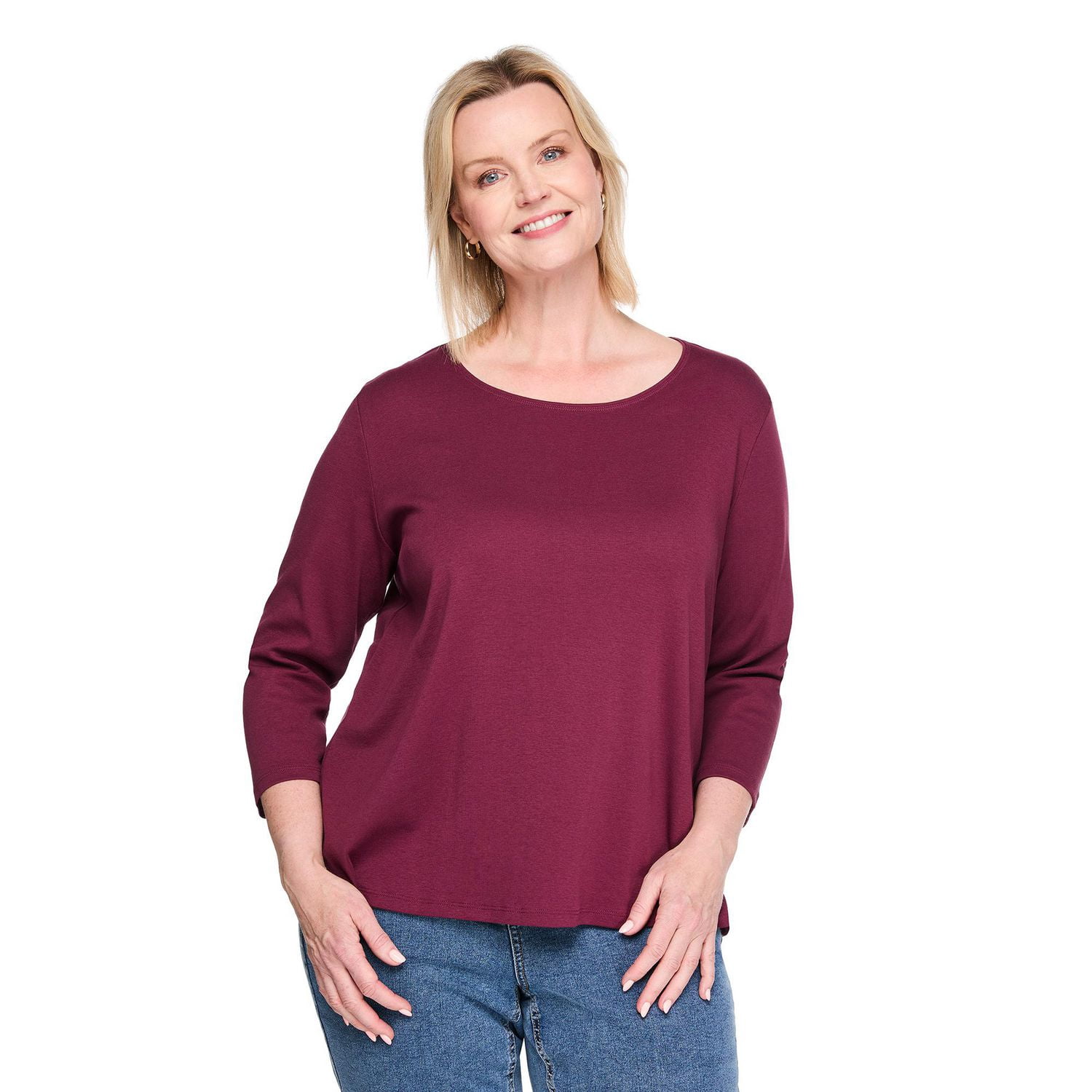 Karen Scott Women's Plus Scoop-Neck T-Shirt