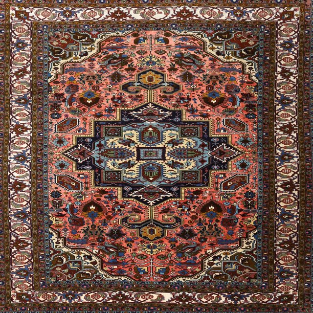 Ahgly Company Indoor Square Traditional Dark Almond Brown Medallion Area Rugs, 10' Square
