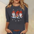 thumbnail image 1 of Meichang Hauts de Noël pour Femmes Manches 3/4 Col Rond Gnomes Graphiques T-Shirts Blouse Décontractée de Vacances en Solde Cadeaux de Noël, 1 of 4