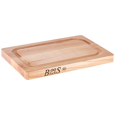 John Boos Block 209 Chop-N-Slice Maple Wood Edge Grain Reversible Cutting Board with Deep Juice Groove, 8 Inches x 12 Inches x 1 Inches