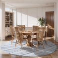 thumbnail image 2 of Round Blue Rug for Living Room 6x6ft Boho Area Rugs Machine Washable Rugs for Bedrooms Nursery Dining Room Moroccan Circle Rug Modern Non Slip Round Carpet, 2 of 6