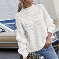 thumbnail image 2 of Yuyuzo Chandails pour Femmes Manches Longues Col Rond Pull Tricoté Automne Hiver Décontracté Couleur Unie Chandails, 2 of 6