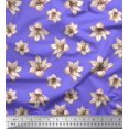 thumbnail image 1 of Soimoi Tissu en Viscose Chiffon Violet Imprimé Floral Lys au Mètre 42 Pouces de Large, 1 of 3