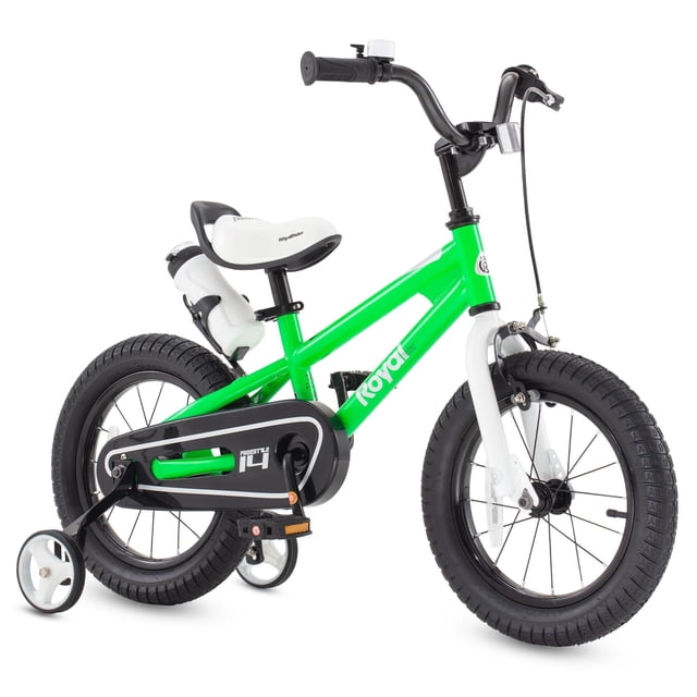 RoyalBaby Vélo pour Enfant Freestyle d'Extérieur avec Roues Stabilisatrices, 16 Pouces, Vert