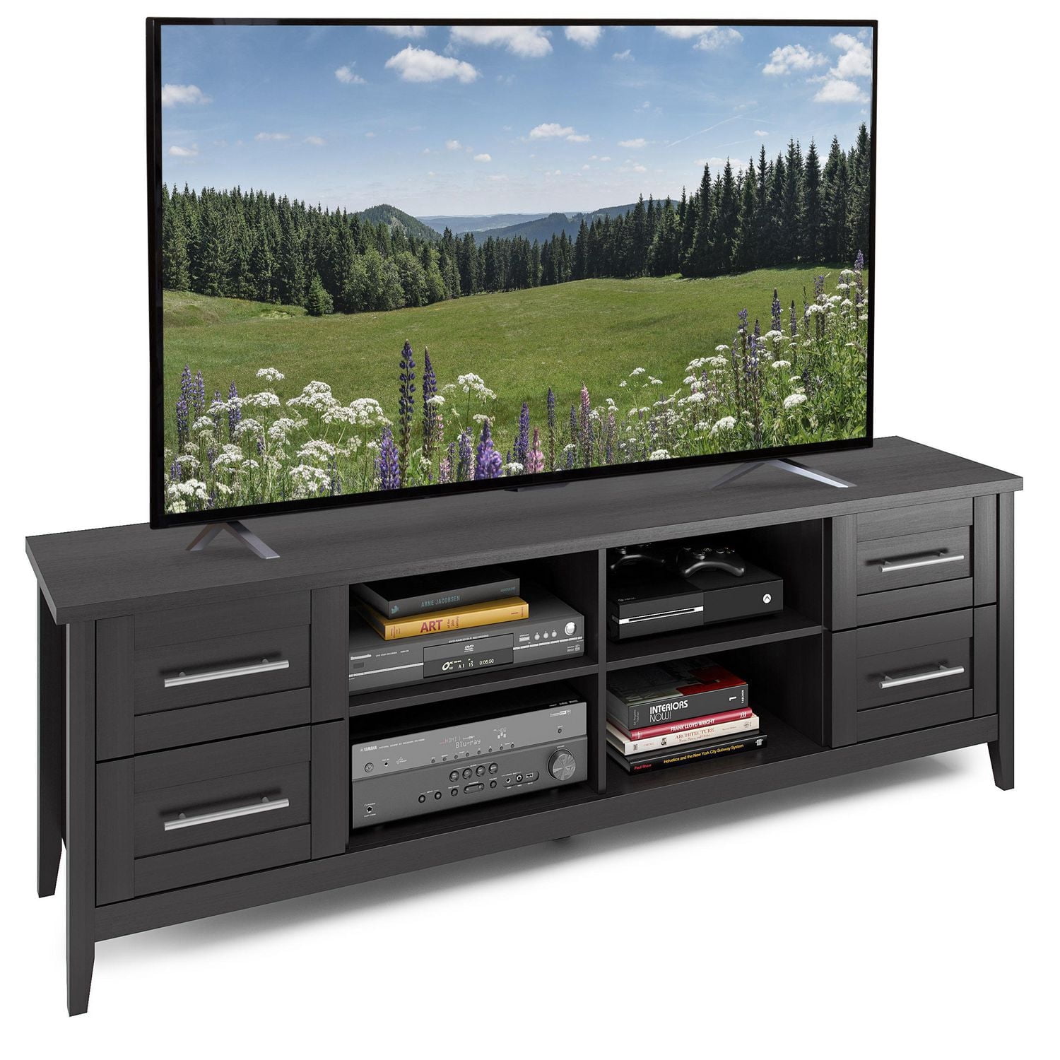 CorLiving Jackson Wooden Extra Wide TV Stand, for TVs up to 80"