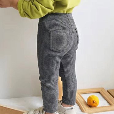 XZNGL Toddler Girl Pants Ribbed Lace Cuff Baby Leggings