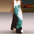 thumbnail image 1 of Robes d'Invitée de Mariage pour Femmes Robe Longue Décontractée avec Poche Imprimé Floral Robe Maxi Sans Manches Robe de Vacances en Liquidation, 1 of 9