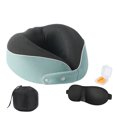 thumbnail image 2 of Wzzjkit 4PCS Neck Pillow with Eye Mask Earplugs Storage Bag, Breathable Travel Airplane Pillow, Solid Color Travel Pillow for Plane Car Home Recliner Use, 2 of 6