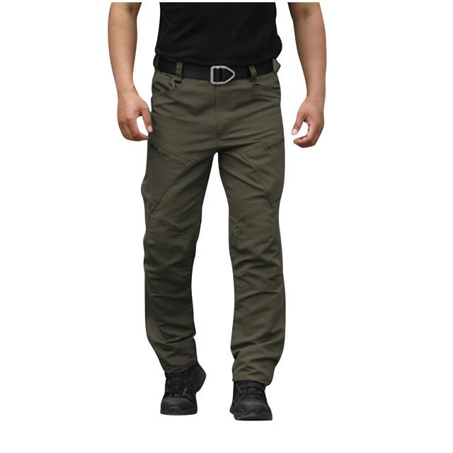 EGNMCR Men's Lightweight Pants, Cargo Pants Men, Linen Pants Men Mens Fashion Solid Multiple Pockets Multi Multifunctional Work Trousers Pants Men Polyester Pants