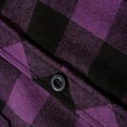 thumbnail image 5 of aohooy Flannel Mens Jacket - Trendy Casual Button Down Plaid Long Sleeve Fall Jackets Shacket with Pockets Purple,L, 5 of 5