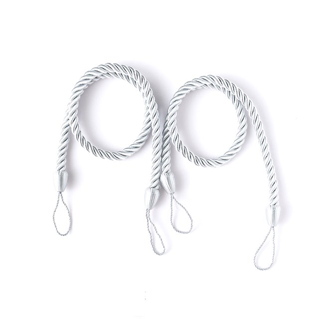 stanreset 1/2/3/5 2 Pièces Maison Hôtel Polyester Rideau Retenue Salon Drapé Cravate Rideaux Décoratifs Corde Ondulée Gris 1 Pc
