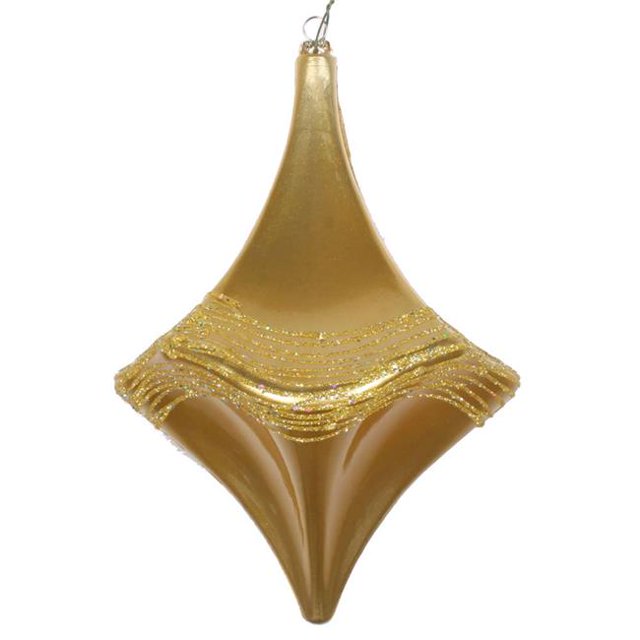 Vickerman MT194008D 8 in. Gold Candy Glitter Drop Ornament