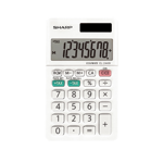 SHARP EL244W 8-Digit Handheld Calculator, 3-Key Memory, Tax Function, Solar & Battery Powered, Auto Power Off, Student & Everyday Use