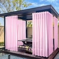 thumbnail image 4 of Aufmer 5 Pcs Waterproof Outdoor Window Screen Curtain, Transparent Polyester Shade for Terrace/Pavilion, 83.85x51.96in with Metal Hanging System(Pink), 4 of 6