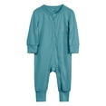 thumbnail image 1 of WEIYLL Boys Rompers Solid Color Zipper Long Sleeve Sleeper Warm Spring Autumn Sky Blue Baby Overalls for 18-24 Months, 1 of 5