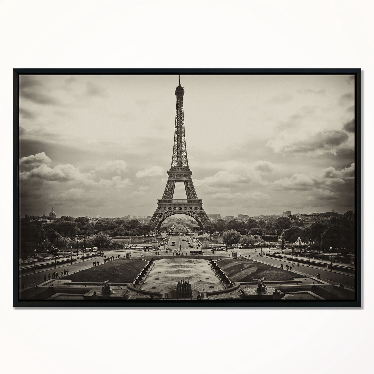 Design Art Vue Vintage De Paris France  Sur Toile Encadrée