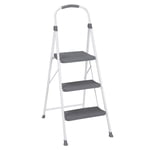 COSCO 2 Step Connection Tabouret pliant Step avec grandes étapes en résine, Max Portée 8ft 1in (Blanc et gris, acier avec pas en résine)