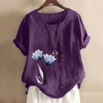 thumbnail image 5 of Birdeem Womens Summer Casual Round Neck Short Sleeve Printing Loose Shirt Tops, 5 of 5