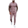 thumbnail image 1 of TIMIFIS Mens Sweatpant Sets 2 Piece Outfits Casual Short Sleeve T Shirt and Summer Workout Sweatpants SetFall, 1 of 5