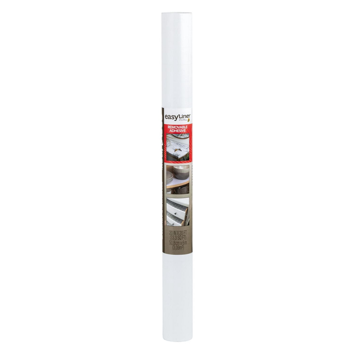 EasyLiner Contact Paper Removeable Adhesive Shelf Liner, White, 20 in. x 20 ft.