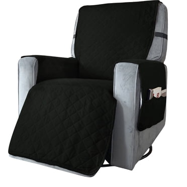 Fridja Économies d'Été Housses Imperméables pour Fauteuil Inclinable Housse Antidérapante Anti-Saleté Housses pour Fauteuil Inclinable Surdimensionné avec Sangles Élastiques Protège-Chaise Sofa pour Animaux, Enfants (Noir)