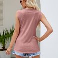 thumbnail image 4 of Birdeem Mode Femmes Été Col en V Dentelle Patchwork Sans Manches Haut Aguichant Blouse, 4 of 7