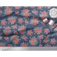 thumbnail image 2 of Soimoi Tissu Crêpe polyester Feuilles & Roses Décor Floral Tissu Imprimé au Mètre 42 Pouces de Large, 2 of 3