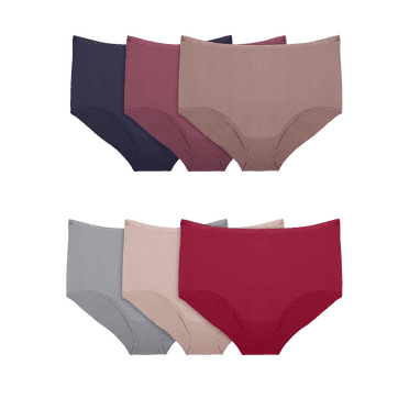 Fruit Of The Loom Womens Microfiber Brief Panty 6 Pack, 10, Assorted