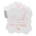 thumbnail image 1 of Inkdotpot Pack Of 50 Thanks From The New Wedding Paper Tags DIY Craft Bracket Shape Real Rose Gold Foil Hang Tags, 1 of 7