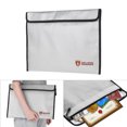 thumbnail image 4 of Graflsoa Fireproof Document Pouch - Heat Resistant, Waterproof, Explosion-Proof Storage for Valuables, 15" x 11", Silver, Horizontal Design, 4 of 6