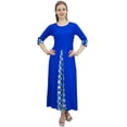 thumbnail image 2 of Bimba Kurta Ethnique en Rayonne Bleu Royal pour Femmes avec Foulard - 14, 2 of 4