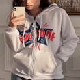 thumbnail image 2 of MesaSe Sweat à Capuche Zippé pour Femmes Mode Imprimé Étoile avec Poches, 2 of 9