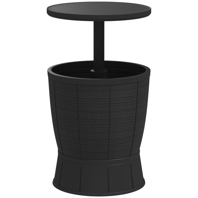 Outsunny Outdoor Cooler Table, 11 Gallon Patio Cooler Side Table, Black