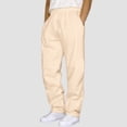 thumbnail image 2 of Ediodpoh Mens Hop Pants Casual Solid Color Track Workout Pants with Pocket Pants for Men Beige S, 2 of 5