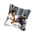 thumbnail image 1 of DIY Latch Hook Set Throw Pillow Stitch Crocheting Cushion Embroidery Covers Craft for Embroidery Carpet Wolf, 1 of 9