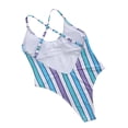 thumbnail image 4 of Maillot de Bain une Pièce à Rayures pour Femmes, Maillot de Bain à Bretelles Color Block, 4 of 4