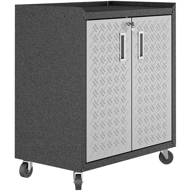 Manhattan Comfort 3GMCC Armoire de Rangement pour Outils de Garage en Acier Forteresse de 30 Pouces, Gris