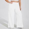 thumbnail image 1 of Timegard Plus Size Pants for Women High Waist Ruched Loose Comfy Lounge Pants Wide Leg Workout Trousers, 1 of 6