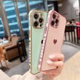 thumbnail image 2 of For iPhone Case,Cute Glitter Plating Loving Heart Pattern Side Print Design for Girls Women,Luxurly Screen Camera Protection Shockproof Soft Bumper Silicone Cover, 2 of 7