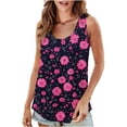 thumbnail image 1 of UPPADA Camisoles d'Été pour Femmes à Imprimé Floral, Col Ras du Cou, Sans Manches, Chemises Décontractées à Ourlet Fluide, Jolis T-Shirts, Chemises Coupe Ample, Hauts Confortables Multicolores, m, 1 of 7