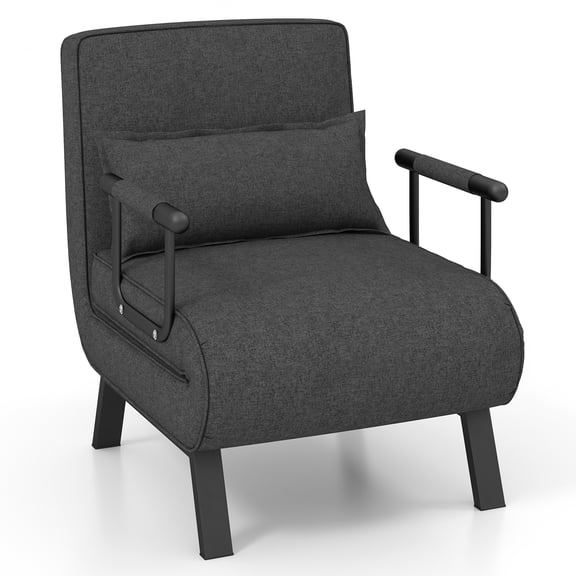 Patiojoy Sofa Bed Folding Arm Chair Sleeper 5 Position Recliner Full Padded Lounger Couch
