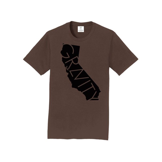 Gravity TradIng T-Shirt à Manches Courtes Cali - Chocolat Foncé - Logo Noir - TG